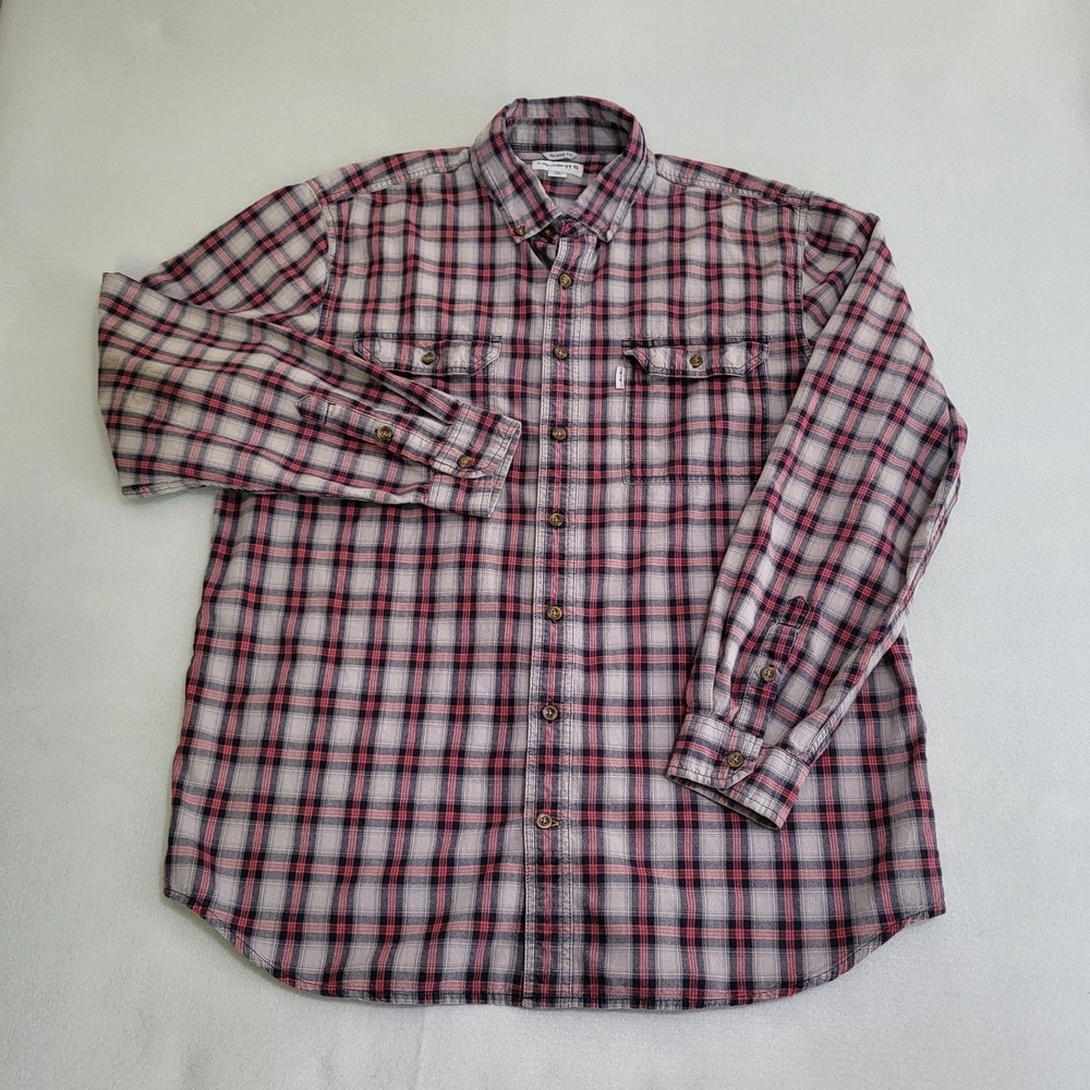 Carhartt Long Sleeve Button Up Plaid Shirt Relaxed Fit Men's XL Tall
